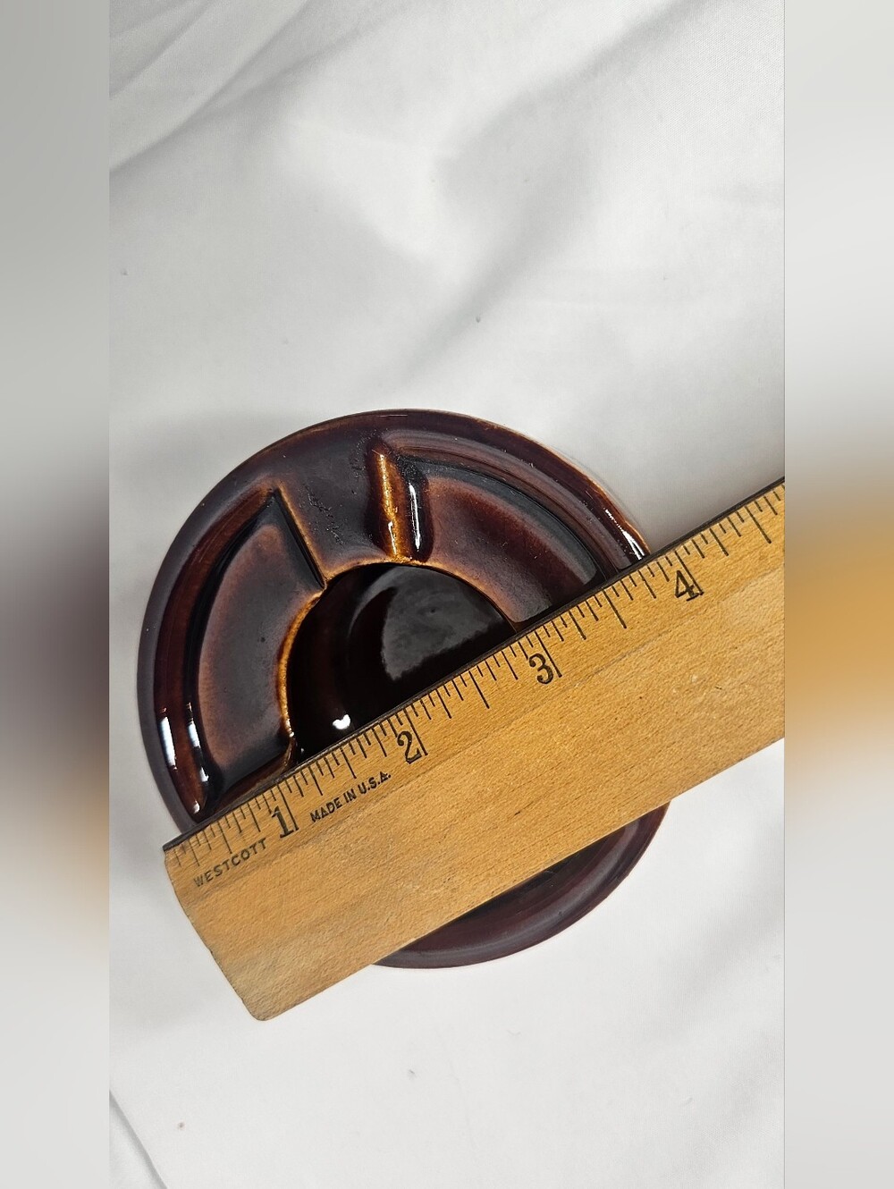 Vintage Brown Ceramic Teapot Warmer Fondue Burner Tea Light Holder Taiwan 4" - Picture 8 of 8